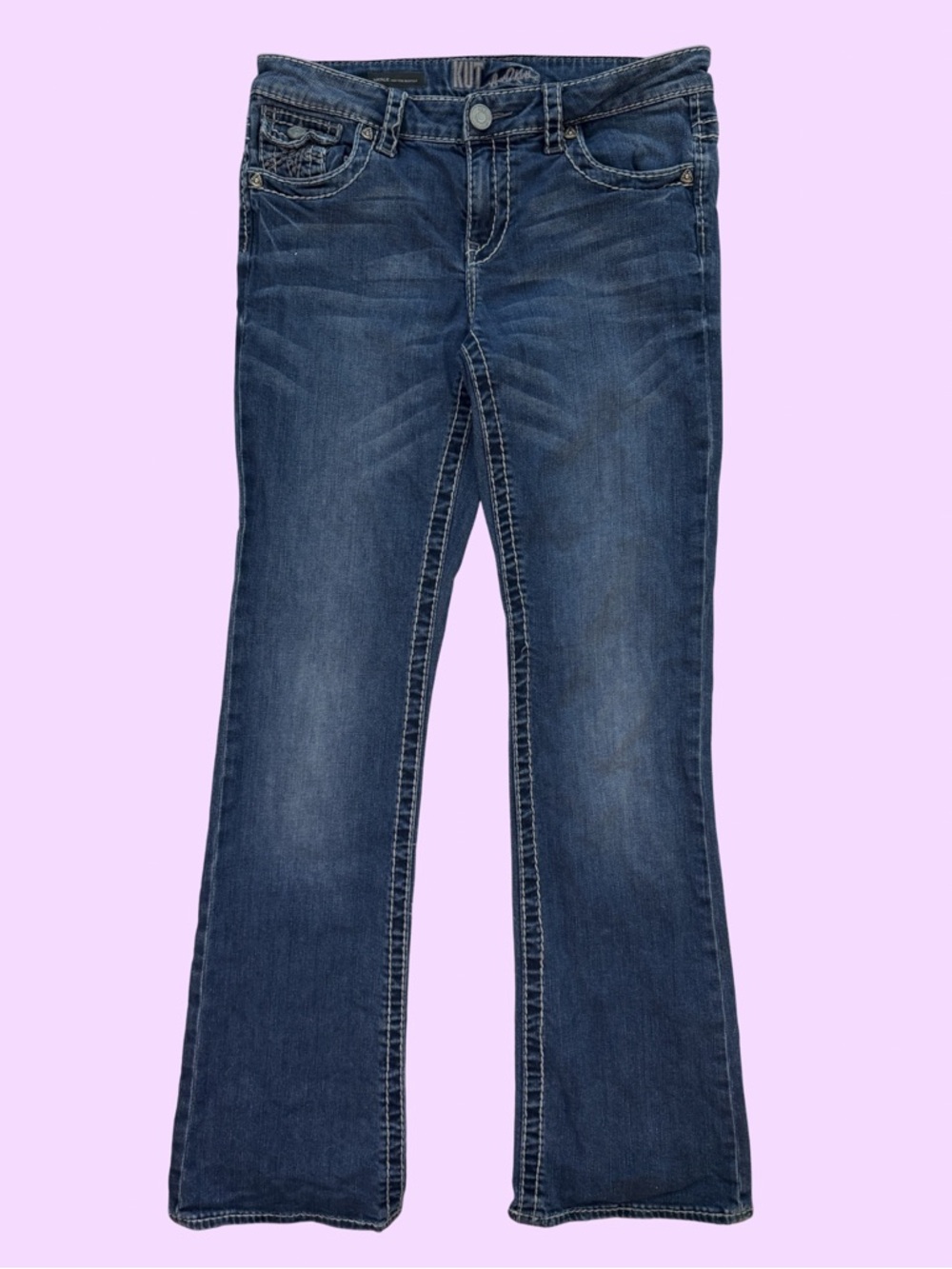 Kut from the Kloth Medium/Dark Blue Natalie High Rise Bootcut